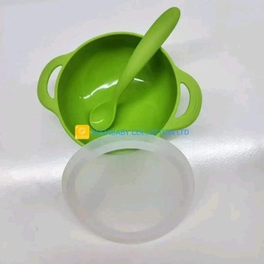 P Baby Suction Bowl and Spoon Set with Lid