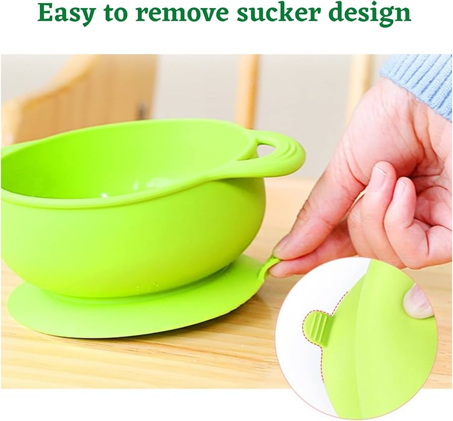 P Baby Suction Bowl and Spoon Set with Lid