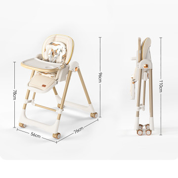 Manual adjustable  Dining High Chair & Manual Rocking Swing – Grey & Beige