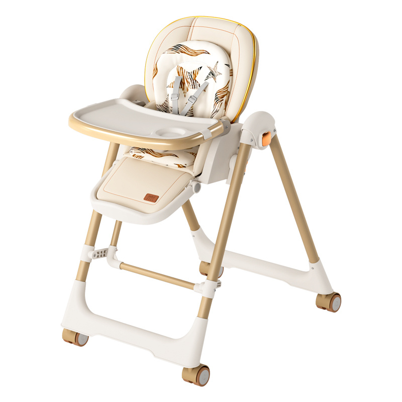 Manual adjustable  Dining High Chair & Manual Rocking Swing – Grey & Beige