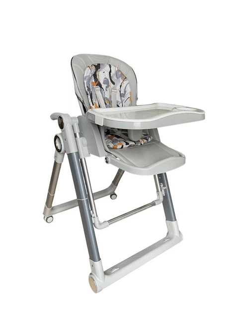 2 in 1 Baby High Chair & Manual Swing with Adjustable Recline and Wheels