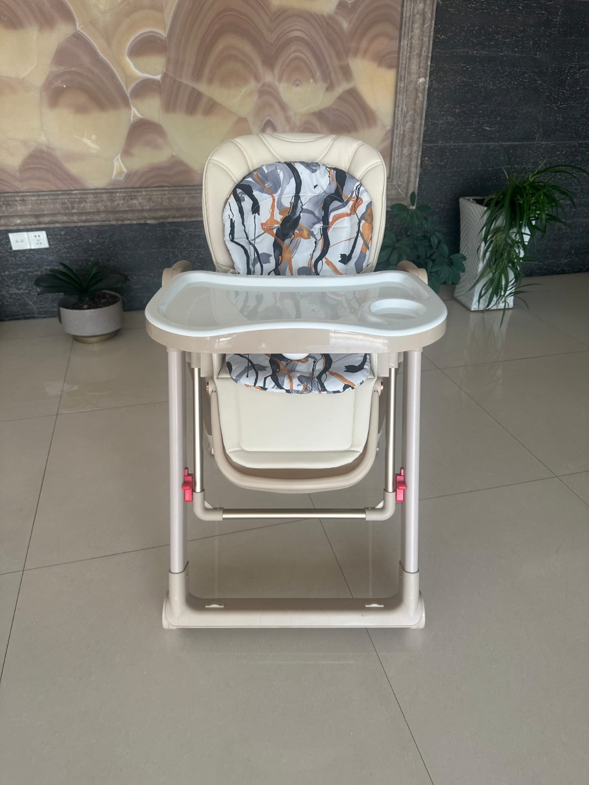 2 in 1 Baby High Chair & Manual Swing with Adjustable Recline and Wheels
