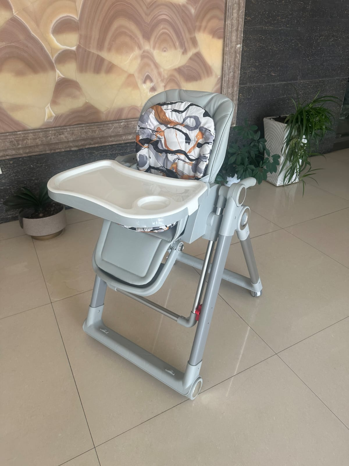 2 in 1 Baby High Chair & Manual Swing with Adjustable Recline and Wheels
