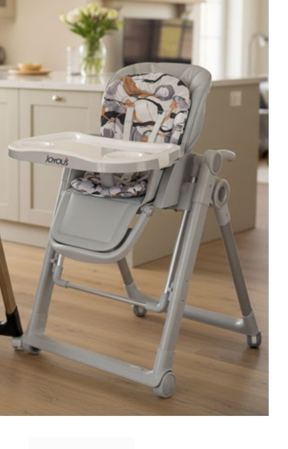 2 in 1 Baby High Chair & Manual Swing with Adjustable Recline and Wheels