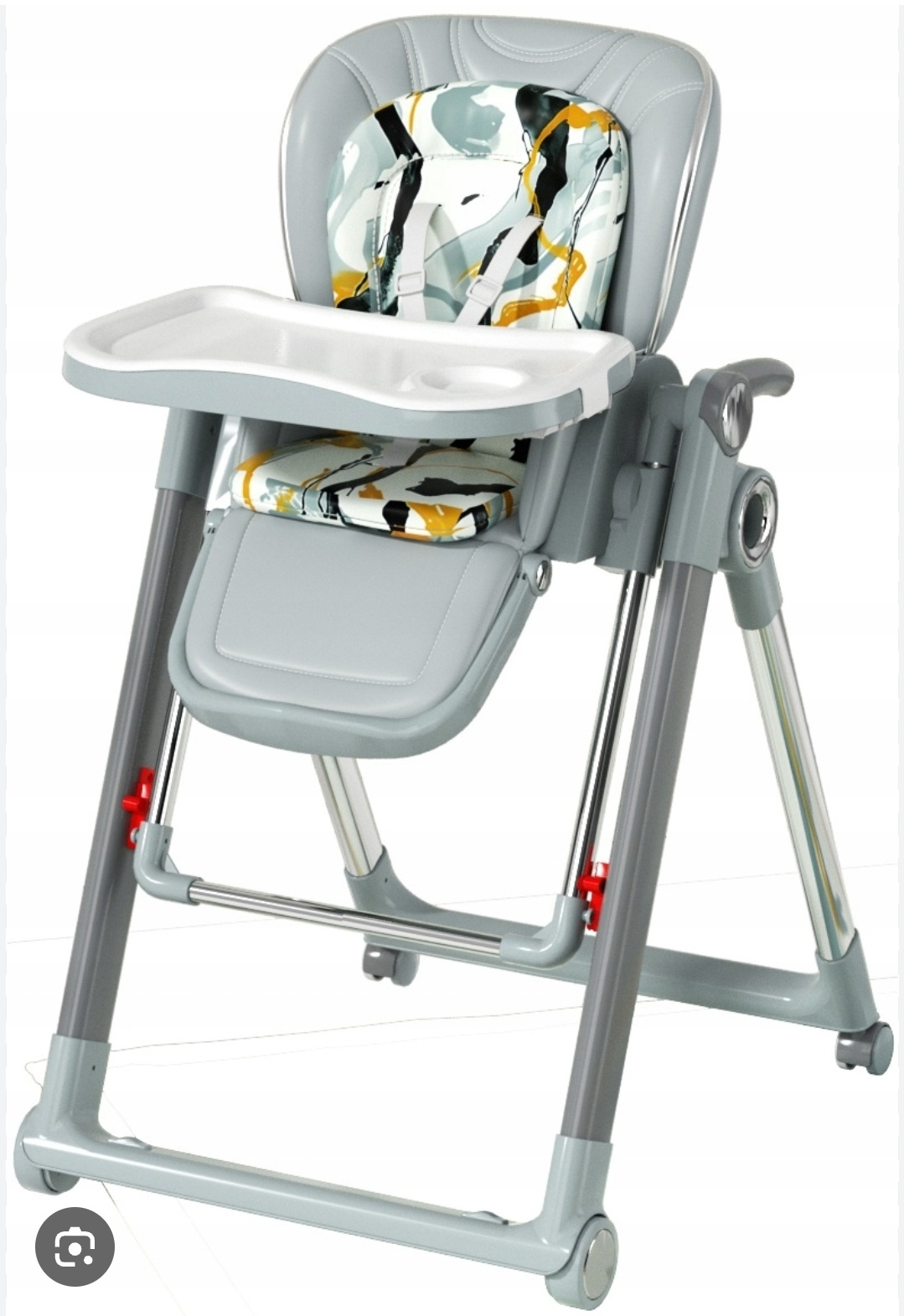 2 in 1 Baby High Chair & Manual Swing with Adjustable Recline and Wheels