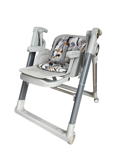 2 in 1 Baby High Chair & Manual Swing with Adjustable Recline and Wheels