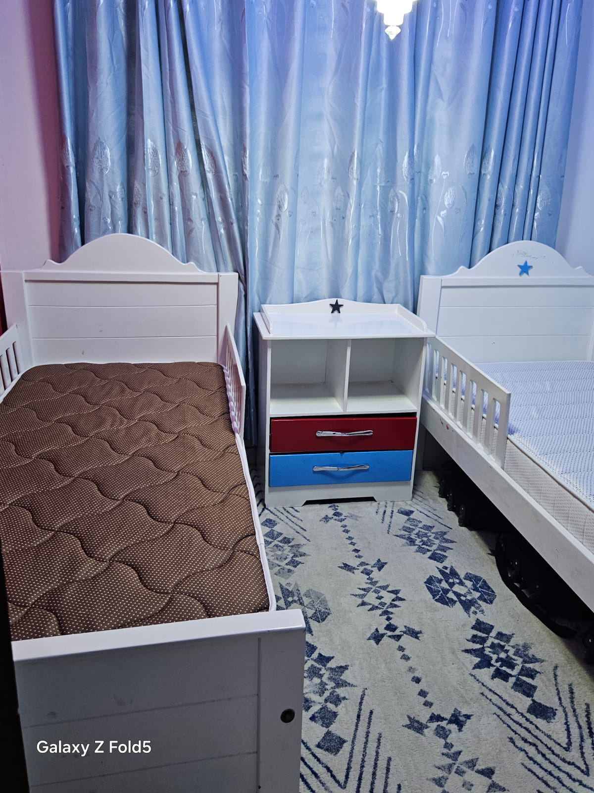 Kids Wooden Bed Frame with DR Mattress | Single Toddler Bed with Safety Rails